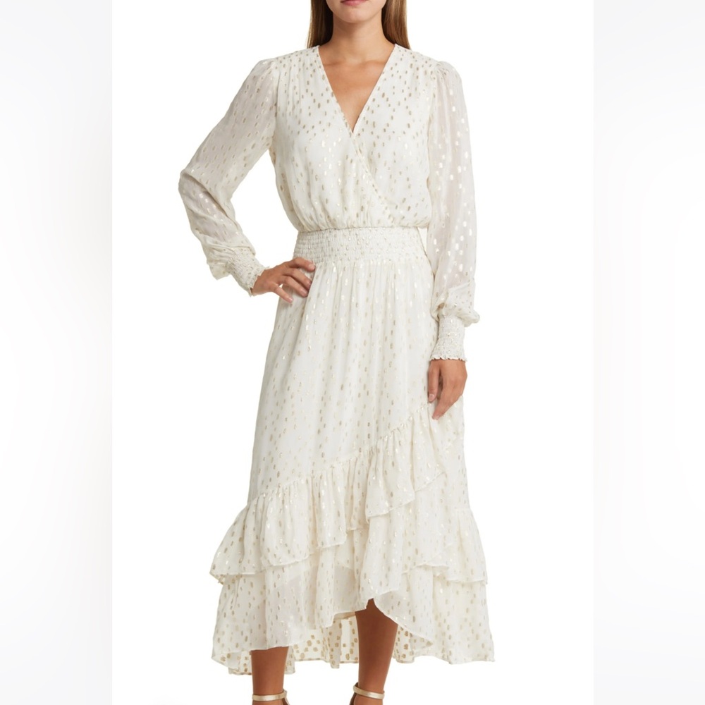 NWT Lilly Pulitzer Sz 0 Elegant White and Gold Women's Dress
